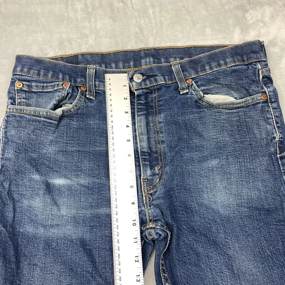 Levi's 514 Jeans Mens 36x32 Blue Denim Faded Double Stitch Slim Fit Straight Leg